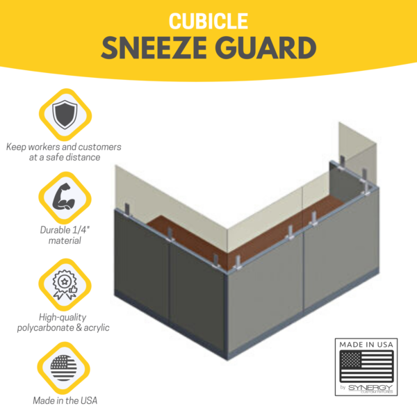Cubicle sneeze guards with aluminum clamps